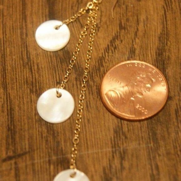 Handmade 14kt Gold Filled Chain & Shell Earrings - Picture 3 of 5